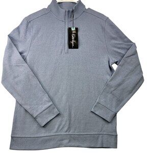 Walter Hagen Mens Small 1/4 Zip Sweatshirt Blue Heather Golf Preppy